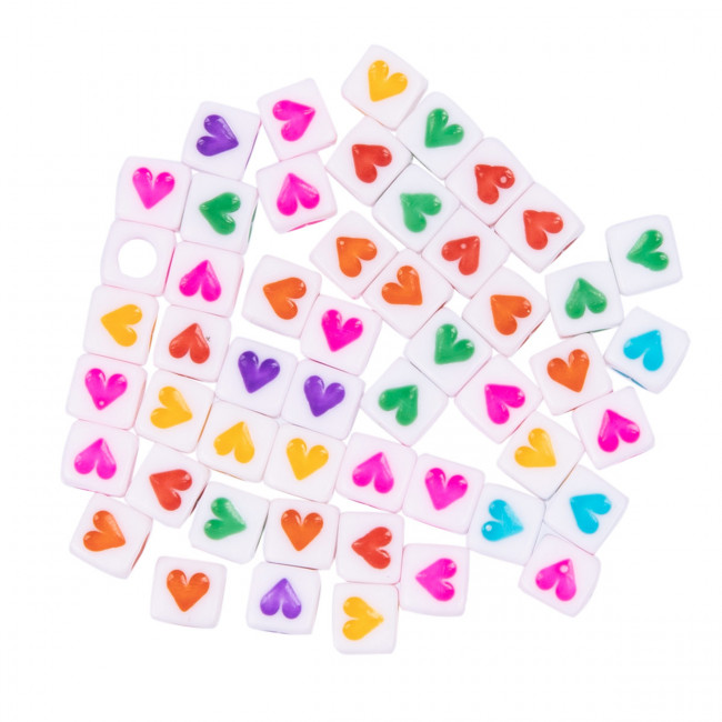 Бусина 6мм пластик, 50 шт №01 сердечки, Hobbius (10) Бусина 6мм пластик, 50 шт №01 сердечки, Hobbius (10)