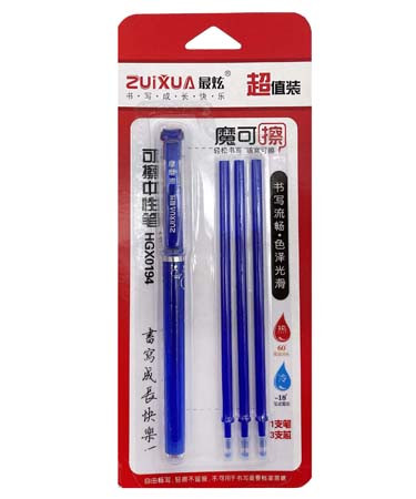 Ручка Шпион "Пиши стирай" с ласт+термо Zuixia CL-60 (син) 0,5мм игольчатый стержень, синий корпус с узором + 3 стержня (син) 13см, на блистере HGX0194 (6/120/720) Ручка Шпион "Пиши стирай" с ласт+термо Zuixia CL-60 (син) 0,5мм игольчатый стержень, синий корпус с узором + 3 стержня (син) 13см, на блистере HGX0194 (6/120/720)