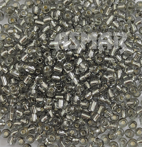 Бисер "ASMAR" размер №6, вес: 50 г, графит, внутреннее серебрение