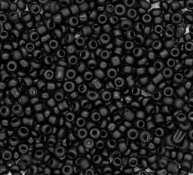 Бисер "ASMAR" размер №12, вес: 450 г, чёрный матовый