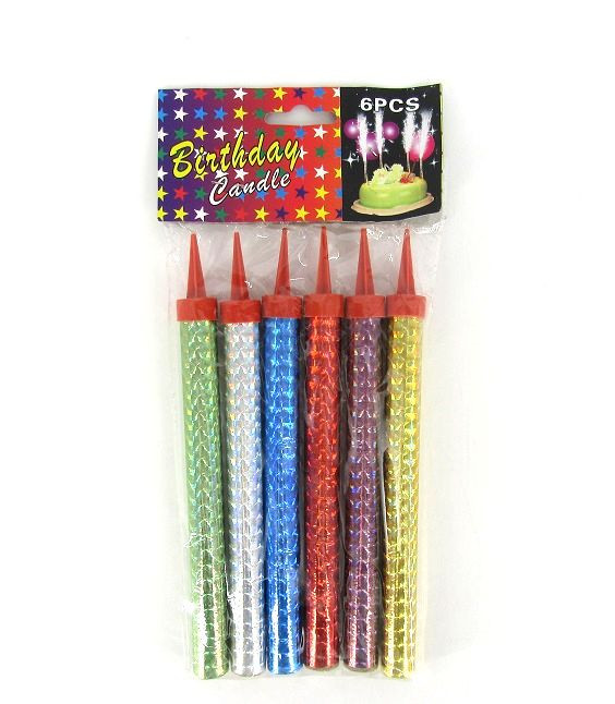 СВЕЧА ФЕЙЕРВЕРК 6 в наборе малые цвет. 10см
