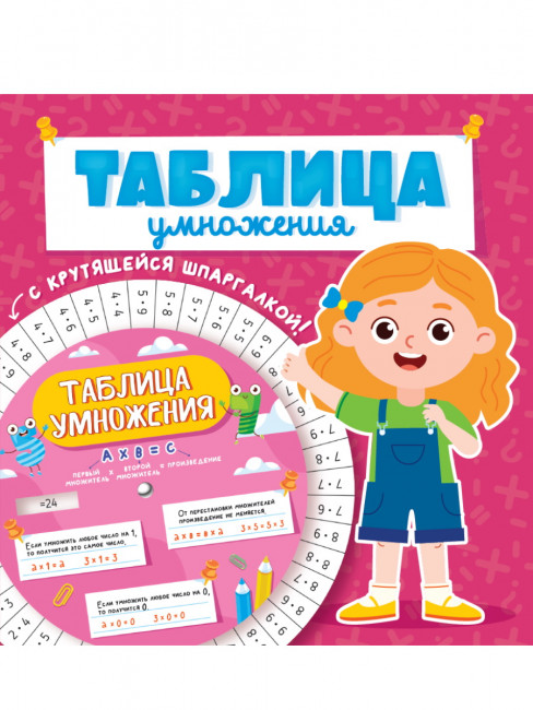 Книжка «Таблица умножения с крутящейся шпаргалкой» для девочек. Формат: 200х200х2мм 16стр, Проф-Пресс Книжка «Таблица умножения с крутящейся шпаргалкой» для девочек. Формат: 200х200х2мм 16стр, Проф-Пресс
