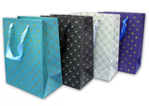 Пакет подарочный 18*23*10см "Горошек" с блеском, Asmar (12)