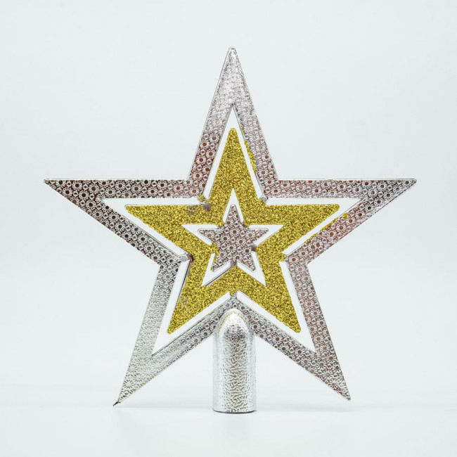 Елочное украшение керамика "Звезда" 15см, серебро и золото, Микрос/ч47269 Елочное украшение керамика "Звезда" 15см, серебро и золото, Микрос/ч47269