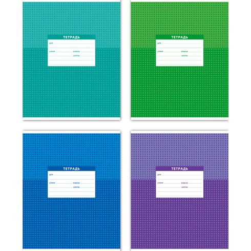 Тетрадь школьная А5 скоба 12л. одна линия "Цветная" (ассорти) эко обл. BG (20/24)