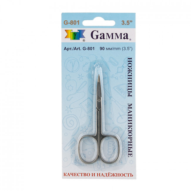 Ножницы маникюрные 90 мм, Gamma/G-801 (12)