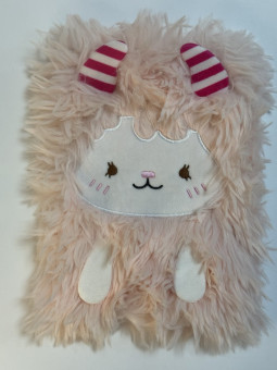 Блокнот детский А5 80л клетка "Милый пушистик" яркая, меховая обложка, MAG-1642