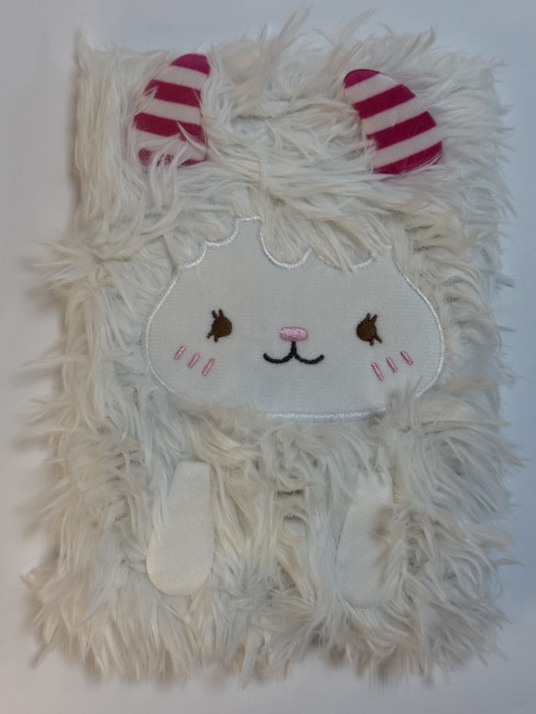 Блокнот детский А5 80л клетка "Милый пушистик" яркая, меховая обложка, MAG-1642