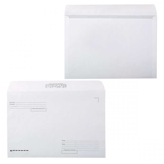 Конверты почтовые 229*324 мм (С4), с подсказом "кому-куда", офсет, декстрин Ряжская печатная фабрика ОАО С4_НПз_Б