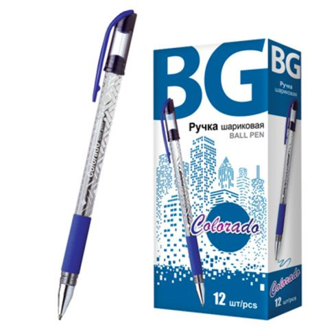 Ручка шариковая с грипом 0.7 мм "COLORADO", синий, картонная коробка BG (12)