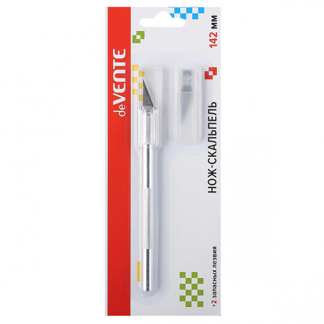 Нож канцелярский 2 лезвия, металлический, deVENTE/4090000 (24)