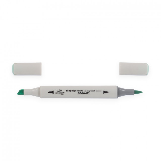 Маркер 0.7мм -7мм на спиртовой основе, кисть/перо скошенное, св. нефритово-зеленый, Style VISTA-ARTISTA/BMA-01/G385