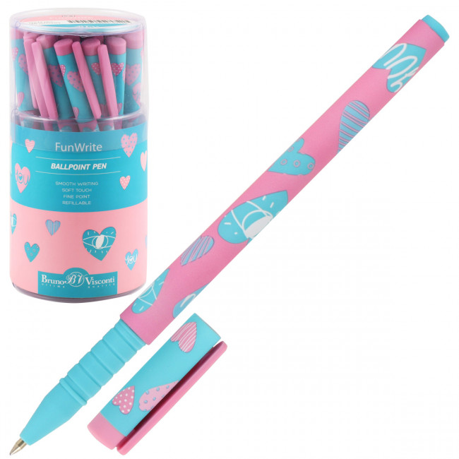 Ручка шариковая 0,5мм синяя "FunWrite. Сердечки. Эмоции. Роза", BV/20-0212/89 (24) Ручка шариковая 0,5мм синяя "FunWrite. Сердечки. Эмоции. Роза", BV/20-0212/89 (24)