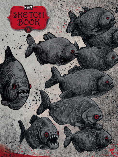Скетчбук"Мрачная среда. Пираньи.." MyArt. Формат:145х203х13 128стр, Проф-Пресс