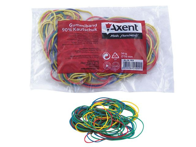 Резинки для денег цветные, 50г (AXENT)