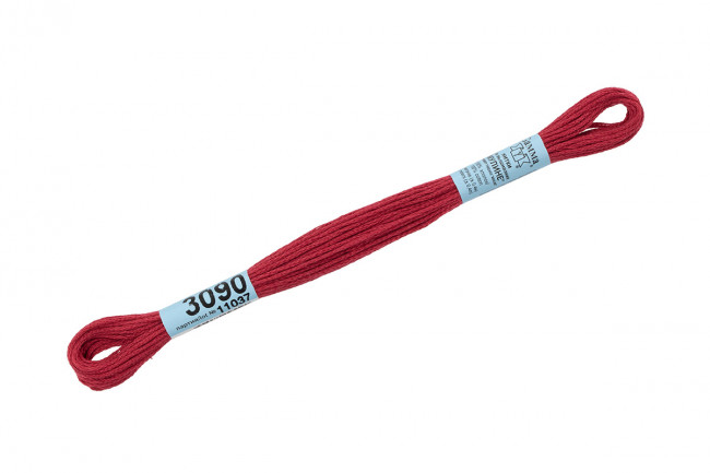 Нитки для вышивания 8 м 100% хлопок, мулине, гр.малиновый, Gamma/3090