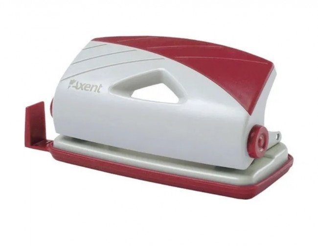 Дырокол Duoton с пласт. верх., 16 лист, сер-красный, AXENT