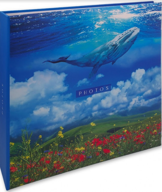 Фотоальбом 10х15см 500 фото, пластиковые листы, кольца deep blue, Полином/FA 500.001