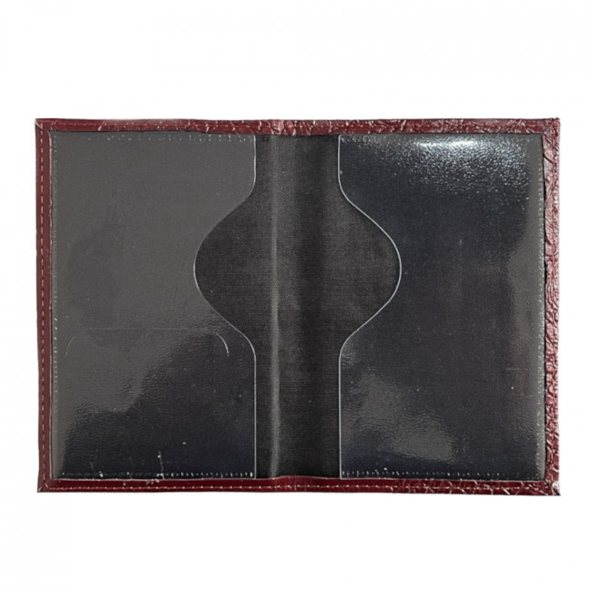 Обложка на паспорт WENZER OFFiCE, гладкий + кайман паспорт из кож.зам, орел 3Д гл, вишня