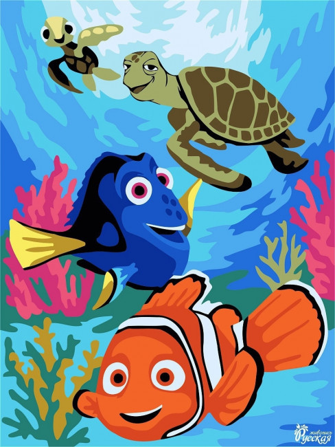 Набор для творчества "Рисование по номерам". "Немо с друзьями" 30 x 40, DS104 Набор для творчества "Рисование по номерам". "Немо с друзьями" 30 x 40, DS104