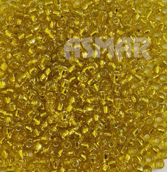Бисер "ASMAR" размер №6, вес: 50 г, жёлтый, внутреннее серебрение