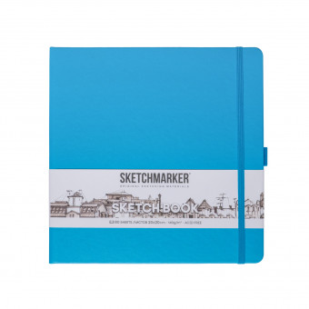 Блокнот для зарисовок 140г/кв.м 20*20см 80л, твердая обложка, синий неон, Sketchmarker/23148015SM Блокнот для зарисовок 140г/кв.м 20*20см 80л, твердая обложка, синий неон, Sketchmarker/23148015SM