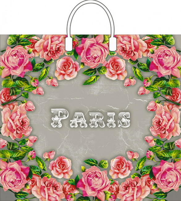 Сумки п/э с пластиковой ручкой (37*34) "Сады Парижа" (10)
