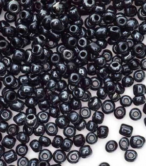Бисер "ASMAR" размер №8, вес: 450 г, чёрный перламутровый