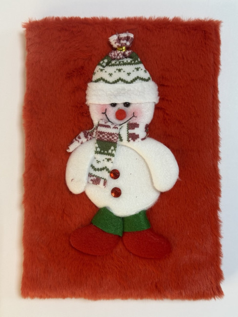 Блокнот детский А5 80л клетка "Новогодний медведь" яркая, меховая обложка, MAG-1648