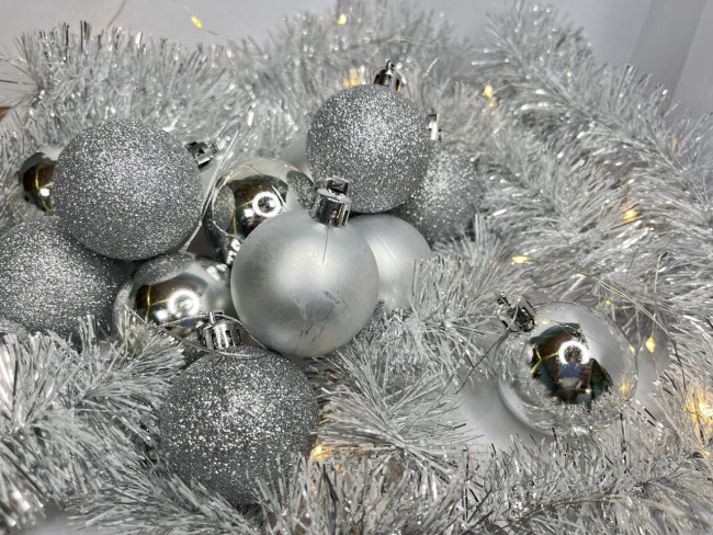 Набор Ёлочных шаров, серебро, Jevelry/SV-627