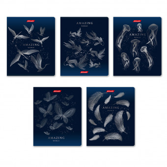 "Светоч"   96ТЕТк-007   Тетрадь ученическая общая, матовая ламинация + тиснение серебряной фольгой,   A5+   96 л.  на скобе   60 г/кв.м , белизна 100 %  .  клетка   в термоусадочной пленке 000770 Удивительная