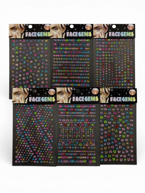 Наклейки-стразы, ассорти, МИКС, 6 видов, HD-51 (12)