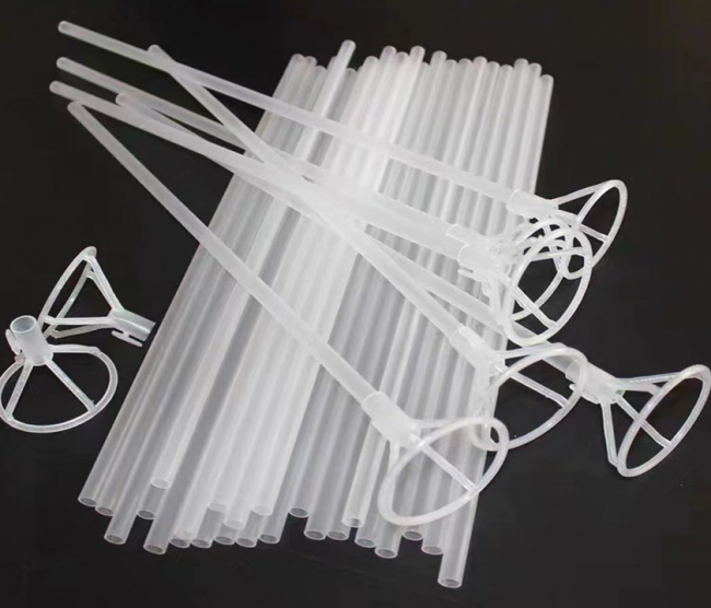 Палочки держатели 60см,  для воздушных шаров, прозрачно-белые, MAG-260146