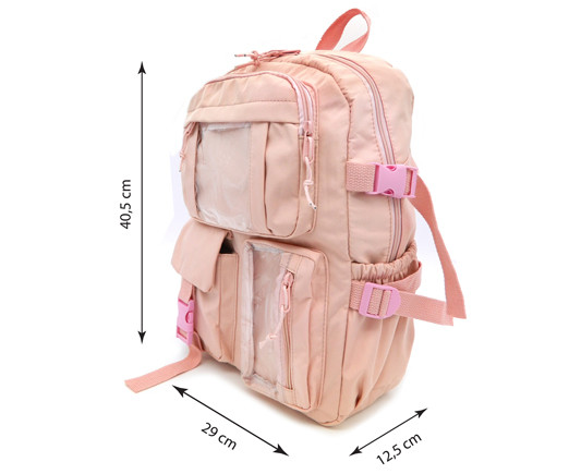 Рюкзак WC-6 Розовый 40*29*10см, текстиль, 1 отделение, 6 наружных карманов, 3 внутренних, в ПВХ-пакете (1/30) Рюкзак WC-6 Розовый 40*29*10см, текстиль, 1 отделение, 6 наружных карманов, 3 внутренних, в ПВХ-пакете (1/30)