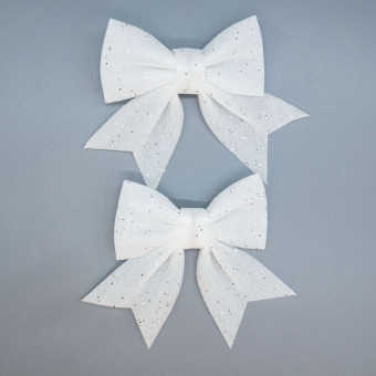 Елочное украшение 15см "Бантики" белые, 2 шт, Микрос/ч47276