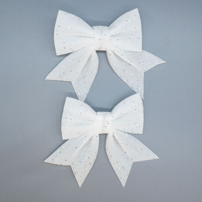 Елочное украшение 15см "Бантики" белые, 2 шт, Микрос/ч47276