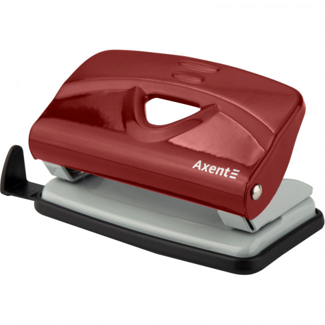 Дырокол Exakt-2 металлический, 10лист, красный, AXENT