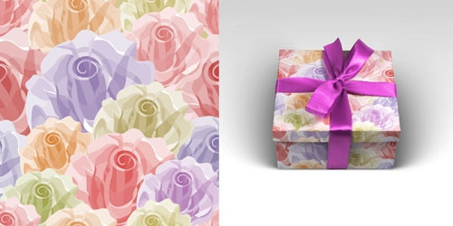 Упаковочная бумага Розы-1 (10 листов в рулоне, 70 х 100 см, 90 г/м2) 10-05-0022