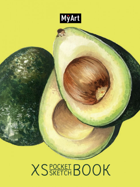 Скетчбук XS Pocket  "Авокадо" MyArt. Формат: 95х138х11 96стр, Проф-Пресс