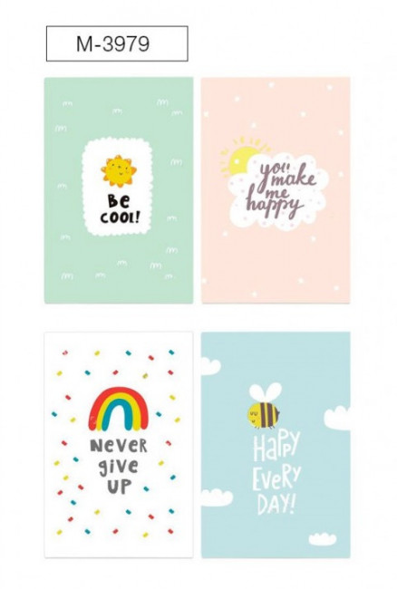 Блокнот BE COOL 20,5 х 13,5 см, 32 л., внутренний блок в линейку, плотность бумаги 80г/м2, 4 дизайна в ассортименте, Mazari