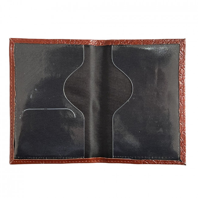 Обложка на паспорт WENZER OFFiCE, гладкий + кайман паспорт из кож.зам, орел 3Д гл, рыжий