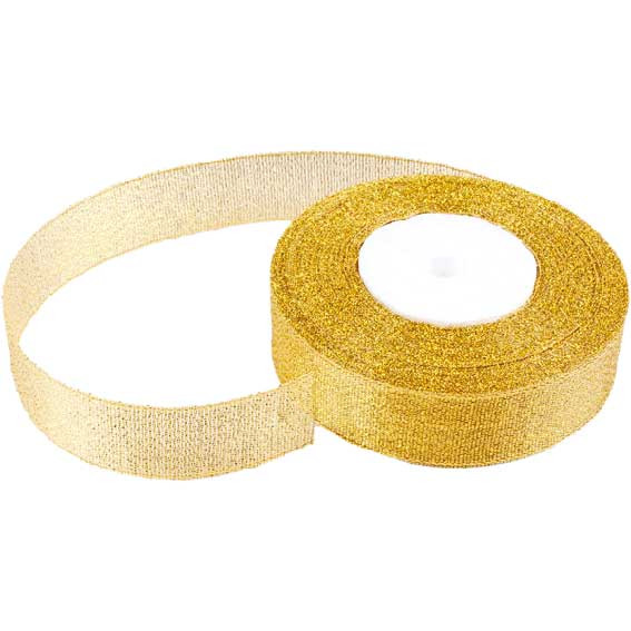 Лента декоративная металлизированная "deVENTE. Metallic" ширина 13 мм, длина 3 м, бумажная втулка, в пластиковом пакете с блистерным подвесом, золотистая