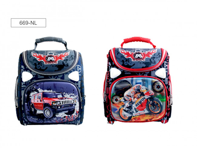 Ранец школьный, 36х26х15см, 1 отделение, 3 кармана, EVA спинка, поставляется в сложенном виде, ассорти 5 цветов