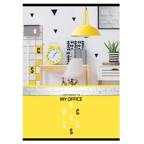 Тетрадь для записей А4 скоба 80л. клетка "Мой офис" BG (6/18)