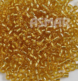 Бисер "ASMAR" размер №6, вес: 50 г, золотистый, внутреннее серебрение Бисер "ASMAR" размер №6, вес: 50 г, золотистый, внутреннее серебрение