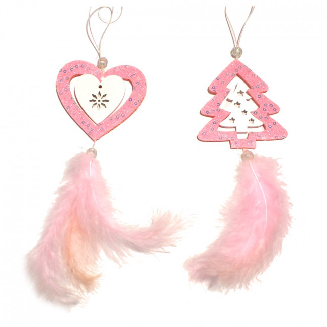 ДЕКОРАТИВНОЕ УКРАШЕНИЕ, DARLENS «ЗВЕЗДОЧКА,ЕЛОЧКА,СЕРДЕЧКО,СНЕЖИНКА», 17 СМ, С ПУШИСТЫМ ХВОСТИКОМ, (12)