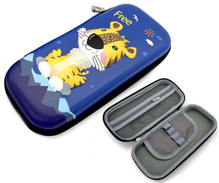 Пенал 1   отд. CN-41 "Тигр" 21*10*4см EVA пластик с объемным рисунком, с 1 створкой, цвета ассорти, в упаковке ПВХ (1/12/96)