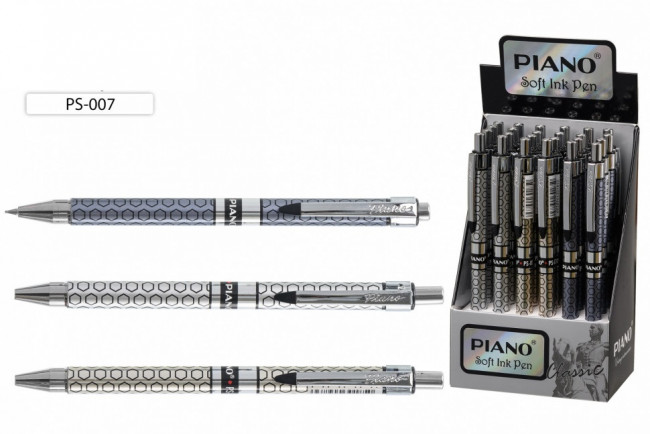 Ручка шариковая автоматическая синяя 0,7мм на масляной основе, PIANO (24) Ручка шариковая автоматическая синяя 0,7мм на масляной основе, PIANO (24)