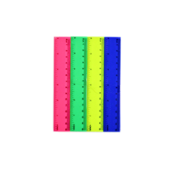 ЛИНЕЙКА ПЛАСТИКОВАЯ 15 см. яркие цвета "ASMAR" (60)