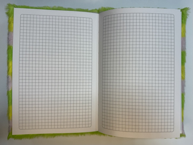 Блокнот детский А5 80л клетка "Пушистик", меховая обложка с апликацией, MAG-1655